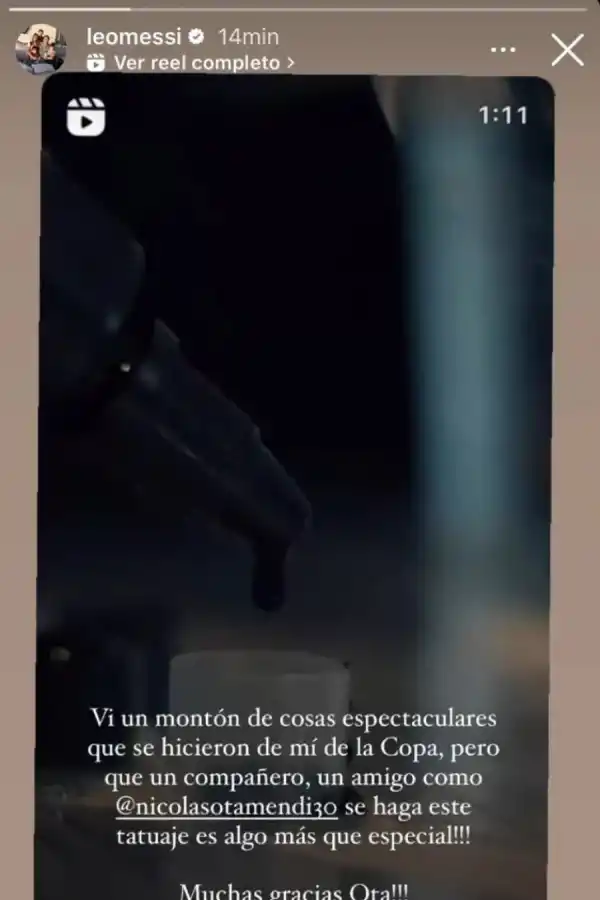 El mensaje de Lionel Messi al enterarse del tatuaje que se hizo su compañero de la Selección.