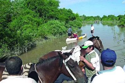 El río Chico expulsa a familias de Niogasta