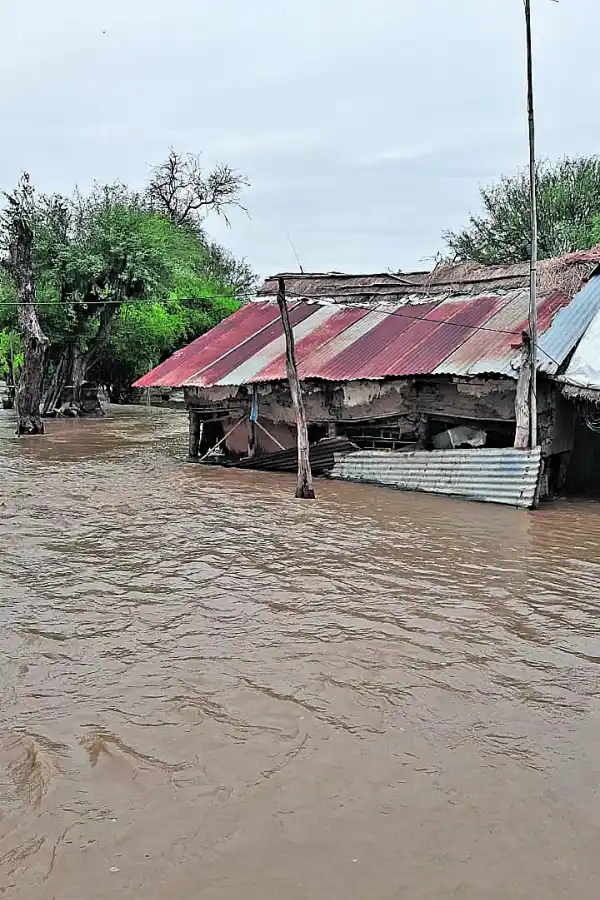 El río Chico expulsa a familias de Niogasta