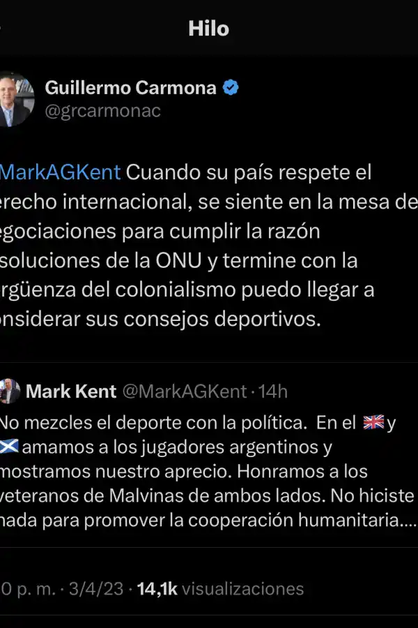 La respuesta del funcionario argentino.