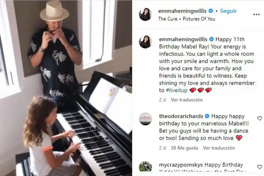 Bruce Willis en el festejo del cumpleaños de su hija Mabel