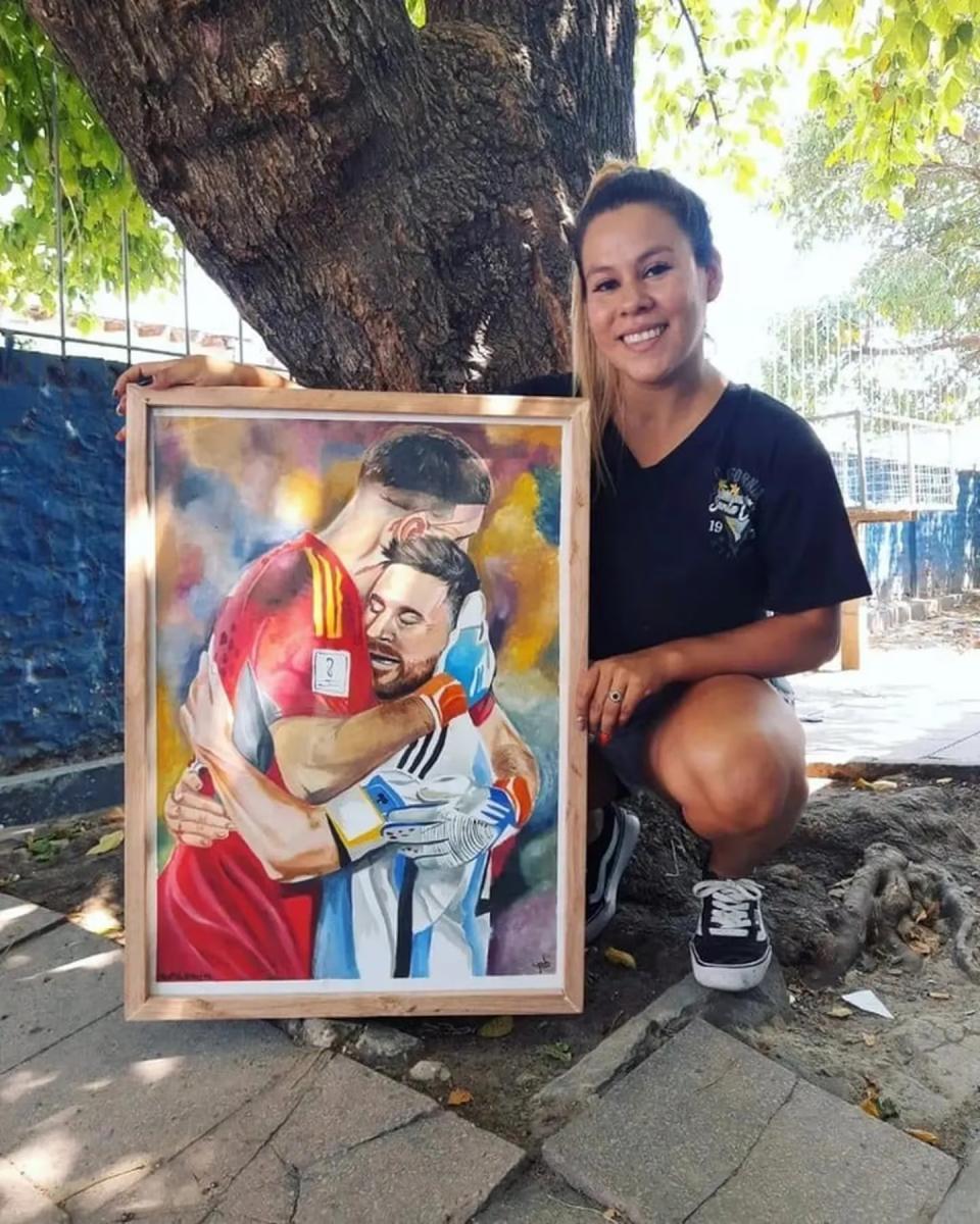 La emocionante obra de arte que una joven le regaló al Dibu Martínez: “El abrazo eterno”