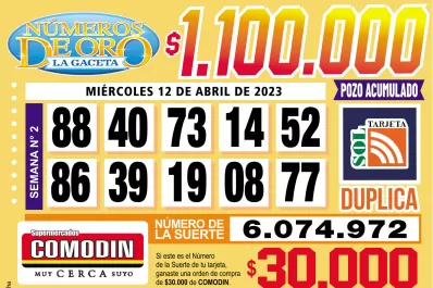 Los Números de Oro de LA GACETA del 12 de abril de 2023