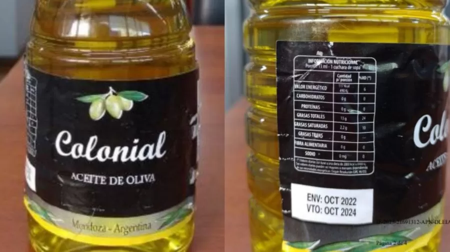 Aceite de oliva marca Colonial