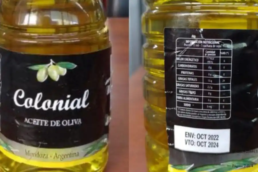 Aceite de oliva marca Colonial