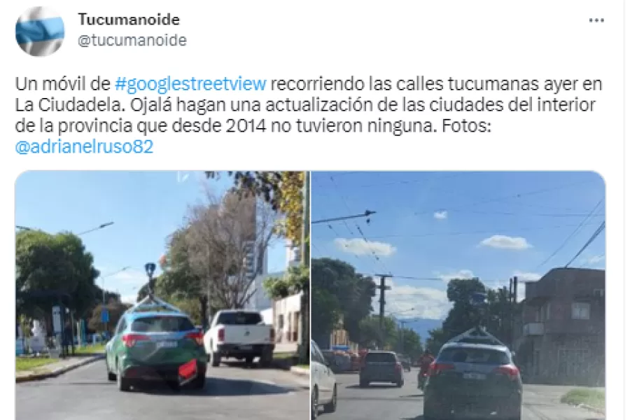 Cómo son los autos de Google Street View están recorriendo las calles tucumanas