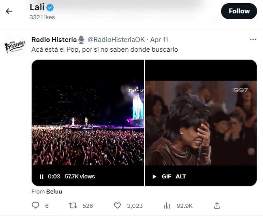 Ninguna de las canciones de Lali fue nominada a las categorías Pop