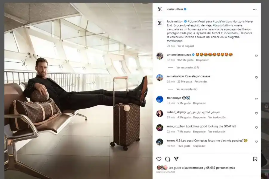 Lionel Messi sorprendió posando para Louis Vuitton y revolucionó las redes