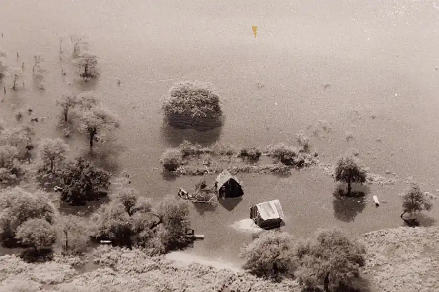 Inundaciones en Sud de Lazarte en 1974.