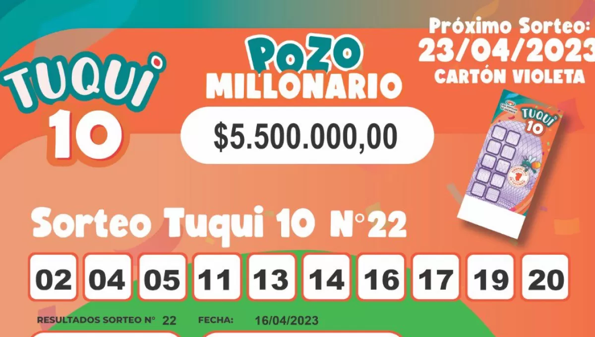 Tuqui 10: un ganador se llevó más de 30 millones de pesos