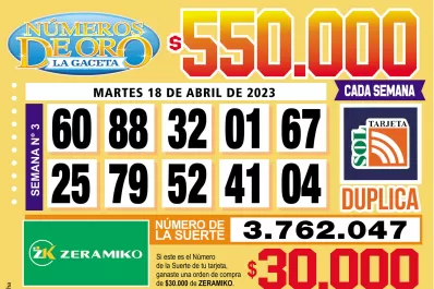 Los Números de Oro de LA GACETA del 18 de abril de 2023
