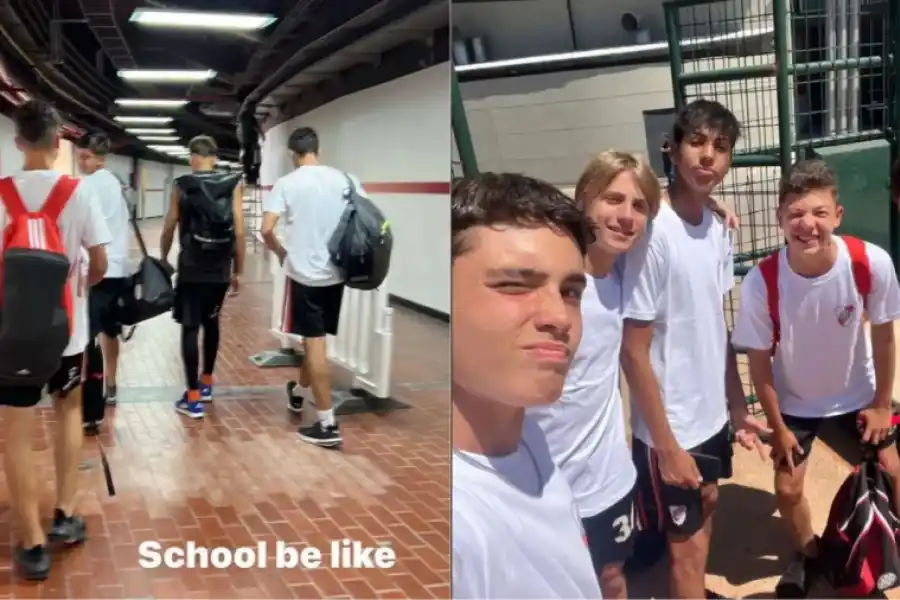 Valentino y Bastian son compañeros en el colegio de River.