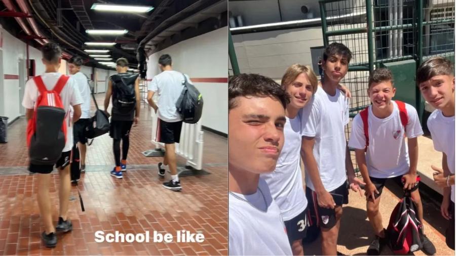Valentino y Bastian son compañeros en el colegio de River.