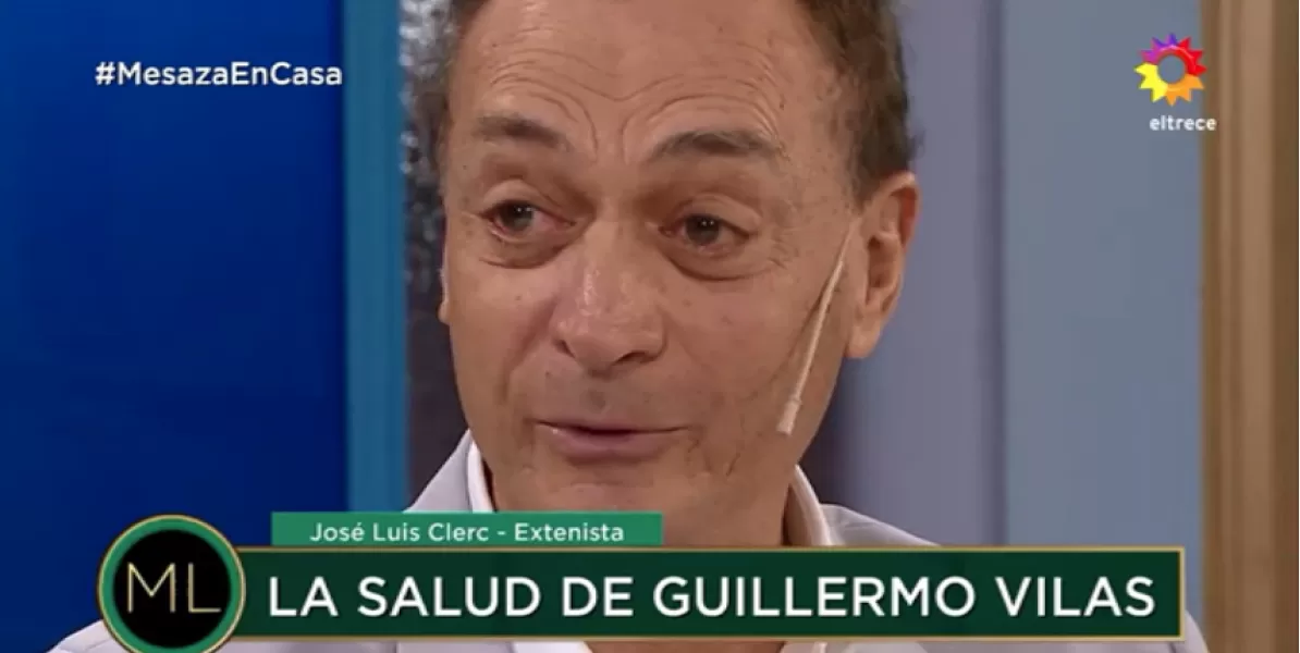 Cuando José Luis Clerc se quebró en vivo al hablar de la salud de Guillermo Vilas