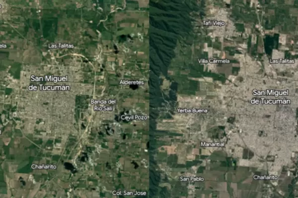 ¡Increíble! Mirá la secuencia de cómo cambió San Miguel de Tucumán entre 1984 y 2022