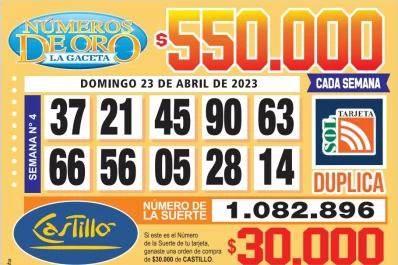 Los Números de Oro de LA GACETA del 23 de abril de 2023