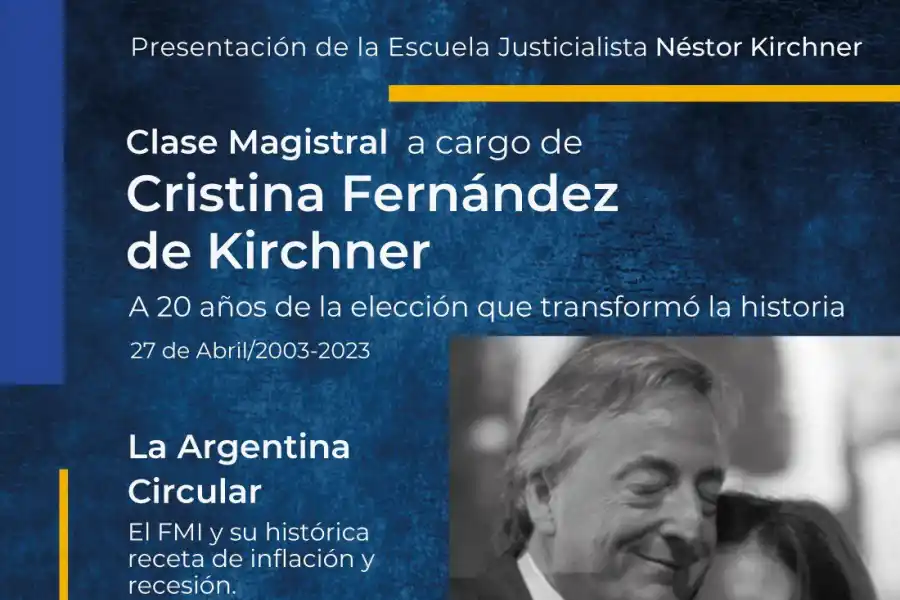 Cristina Kirchner reaparecerá en público con una clase magistral de política y economía