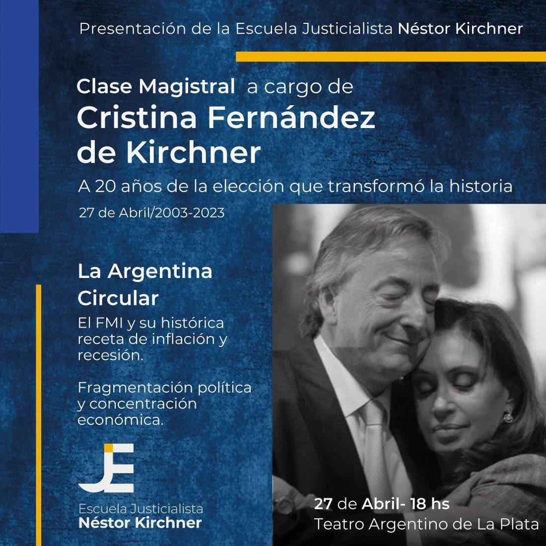 Cristina Kirchner reaparecerá en público con una clase magistral de política y economía