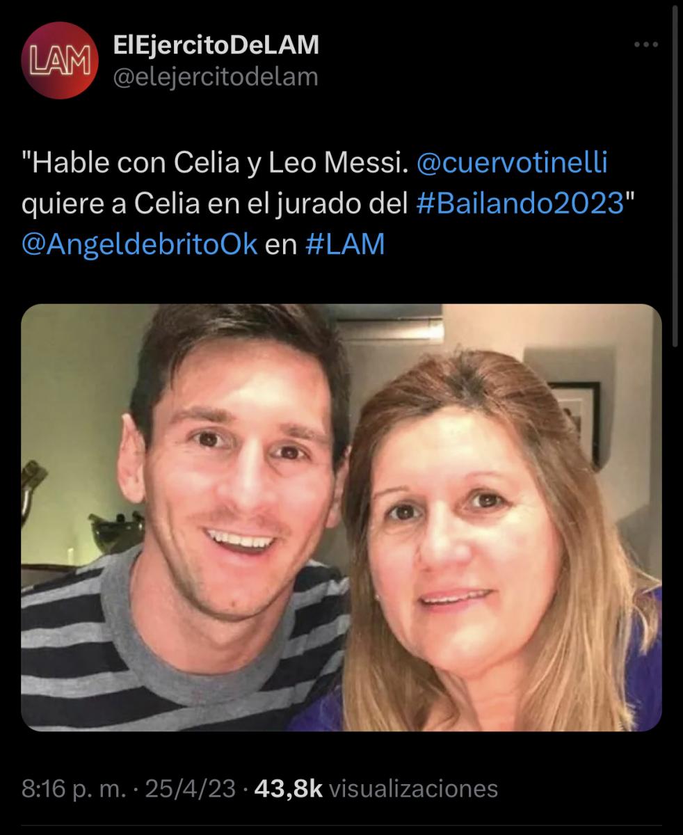 Tinelli blanqueó el ofrecimiento laboral a la madre de Lionel Messi en LAM.
