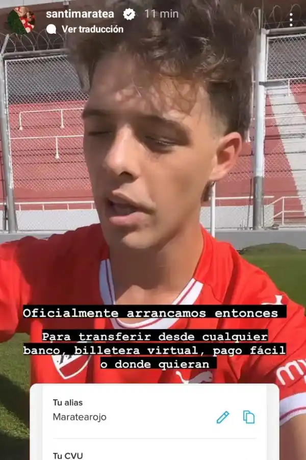 Arrancó la colecta de Santi Maratea por Independiente