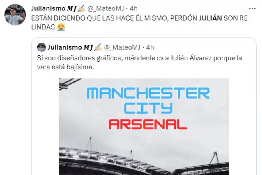 El extraño motivo por el que Julián Álvarez fue tendencia en medio de la goleada del Manchester City
