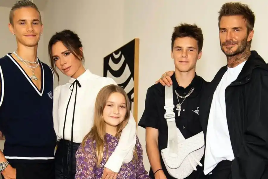 David Beckham junto a su familia.