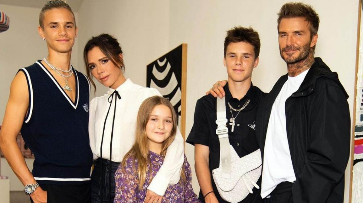 David Beckham junto a su familia.