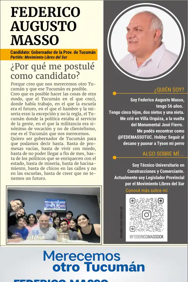 Candidatos en campaña: Federico Masso