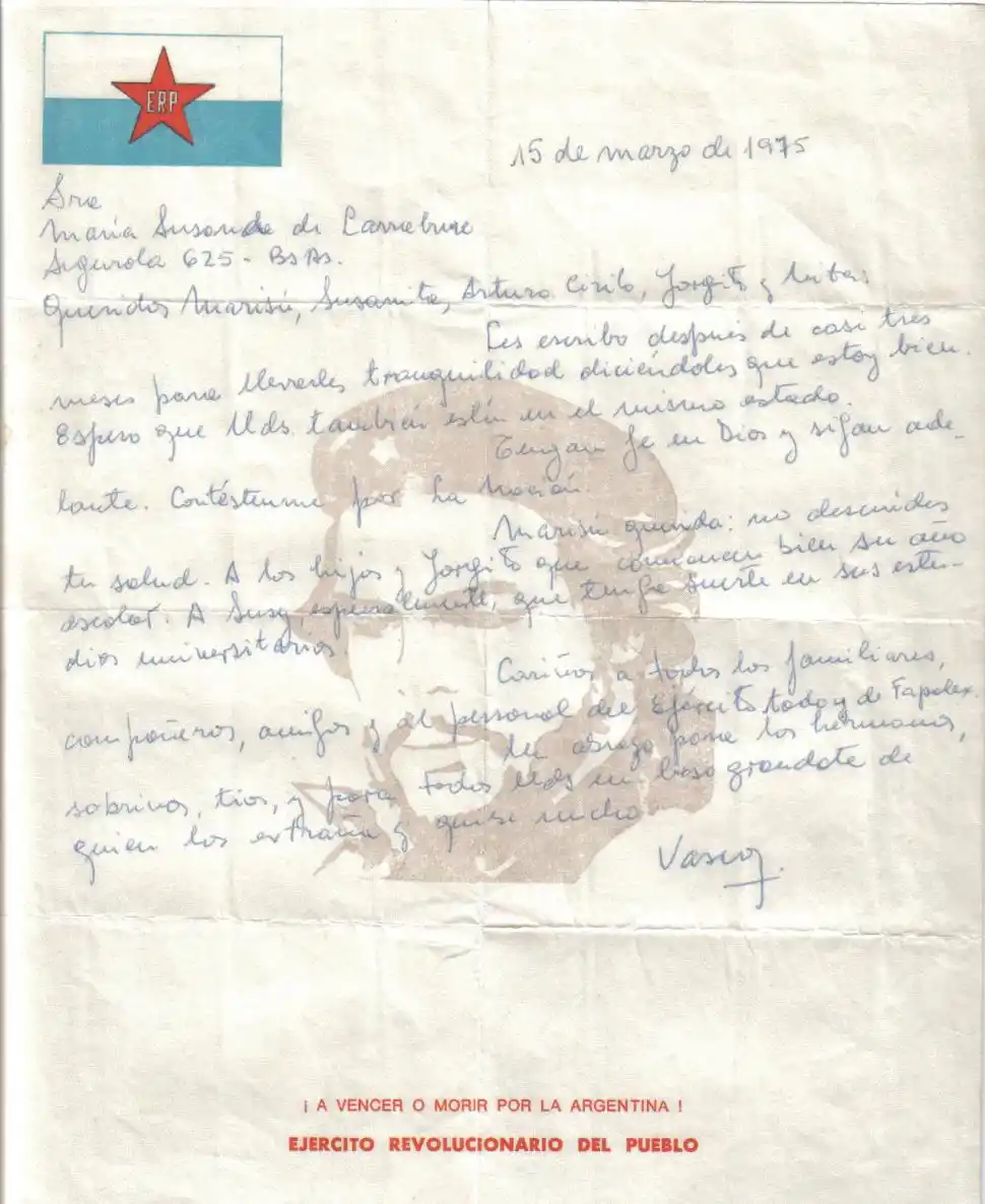 La digitalización de una de las cartas enviadas por Larrabure.