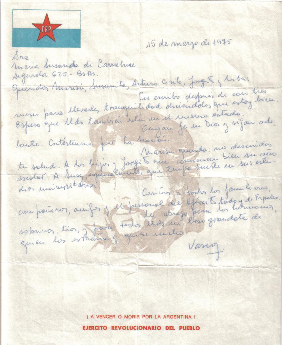 La digitalización de una de las cartas enviadas por Larrabure.