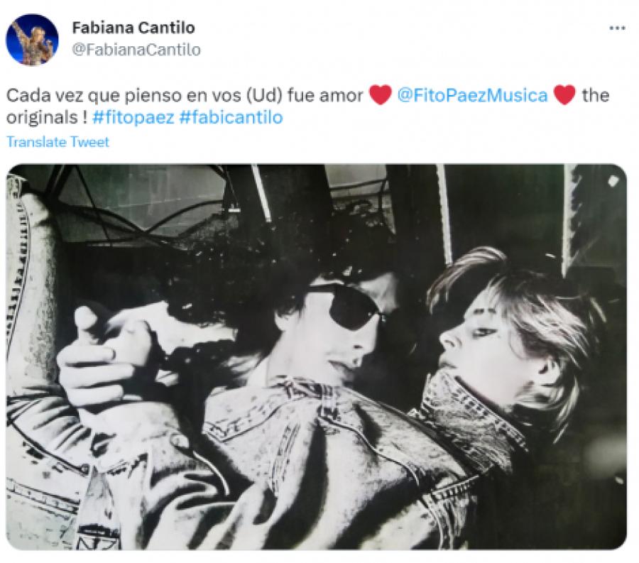 El posteo que Fabiana Cantilo le dedicó a Fito Páez.