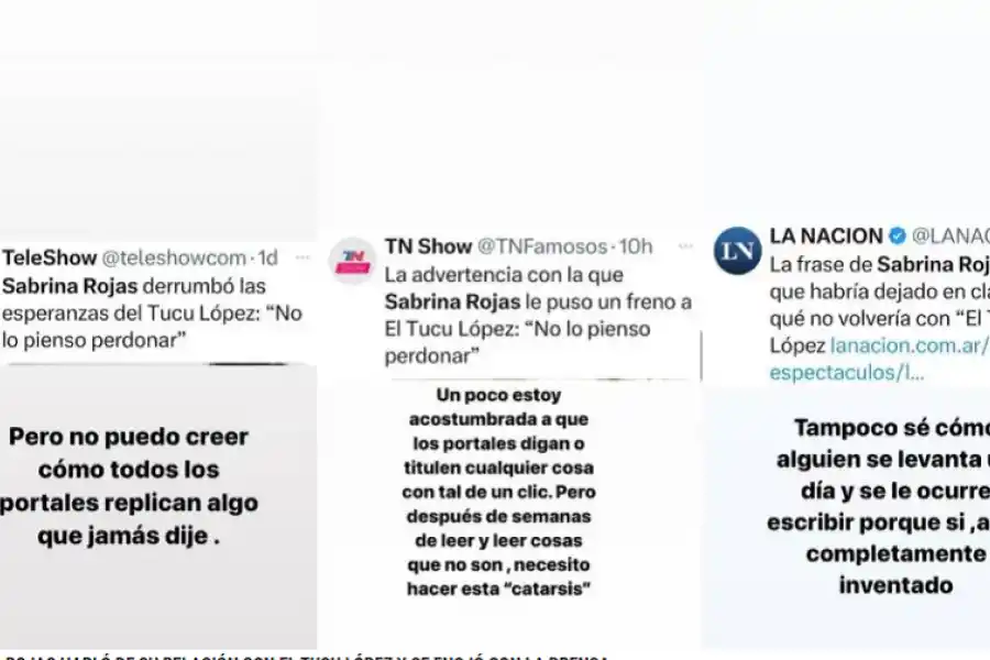 TITULARES DE MEDIOS que enfurecieron a Sabrina Rojas. 