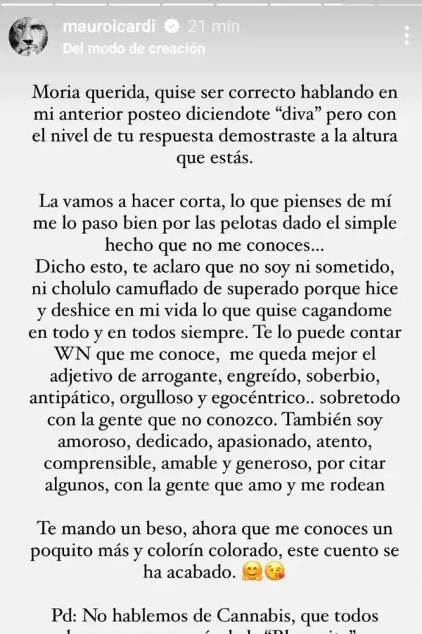 Dura respuesta de Mauro Icardi a Moria Casán: Lo que pienses de mí me lo paso bien por las pelotas