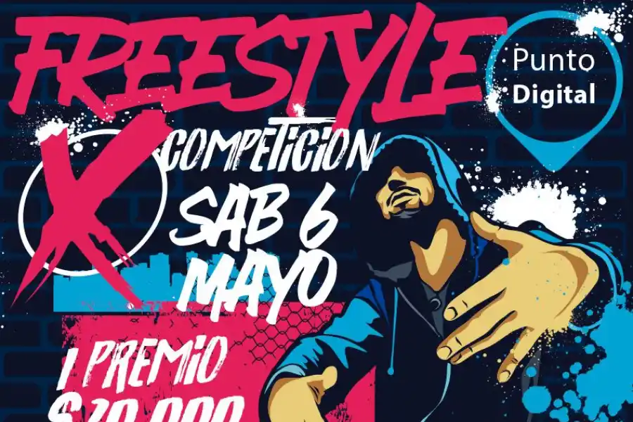 Antes de una batalla de freestyle, Hugo Cabral expresó sus propuestas ante jóvenes