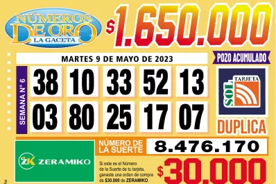 Los Números de Oro de LA GACETA del 9 de mayo de 2023