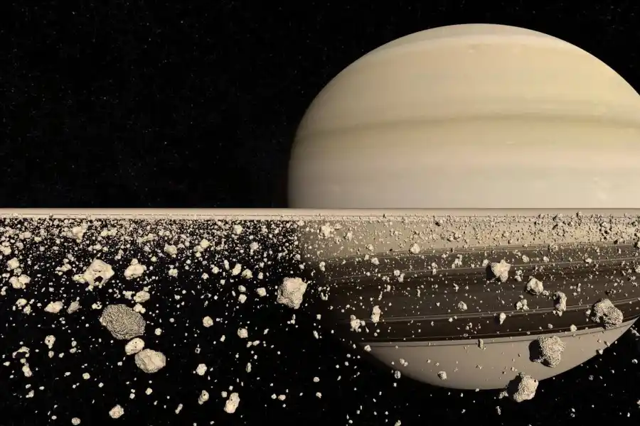 Los anillos de Saturno están formados por grandes trozos de hielo 