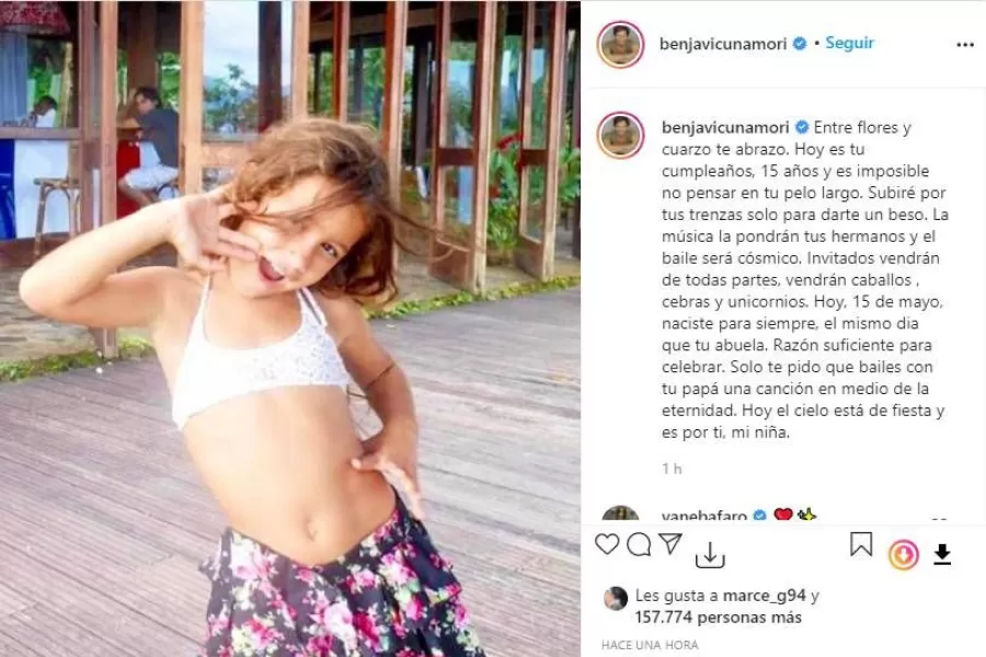 Así fue la conmovedora ceremonia por los 15 años de Blanca, la hija de Pampita y Vicuña