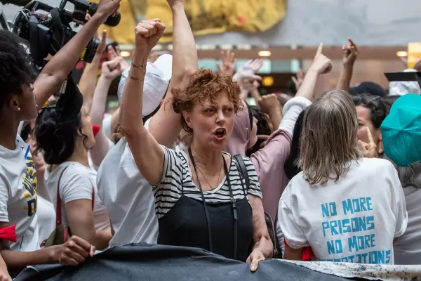 Video: por qué detuvieron a Susan Sarandon en Nueva York