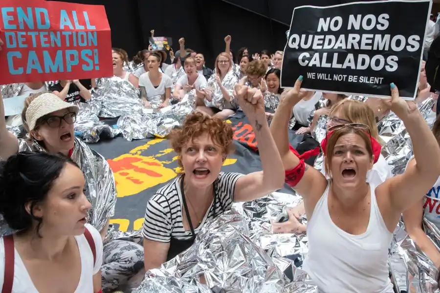 Susan Sarandon en una manifestación