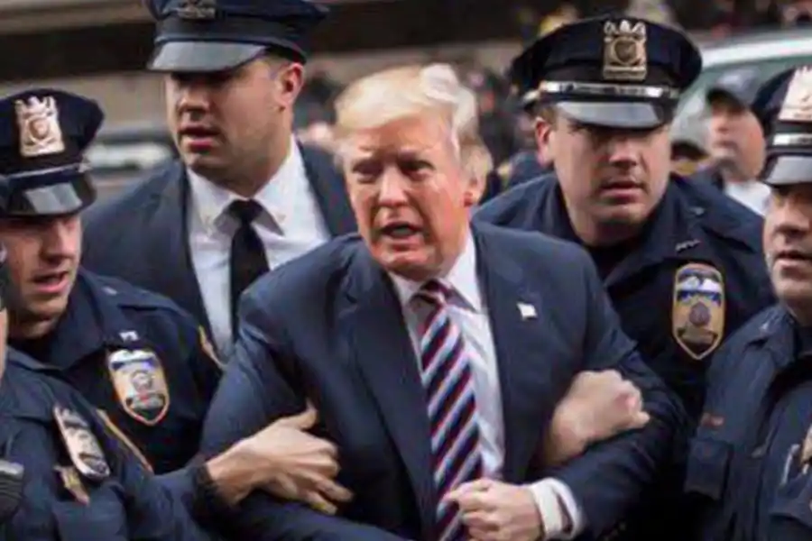 FAKE NEWS. La construcción digital de Donald Trump siendo apresado causó gran revuelo en el mundo digital.