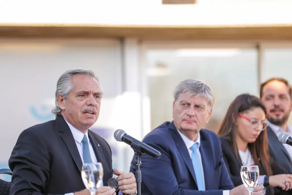 EN LA PAMPA. Alberto Fernández celebró la reelección de Sergio Ziliotto.