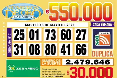Los Números de Oro de LA GACETA del 16 de mayo de 2023