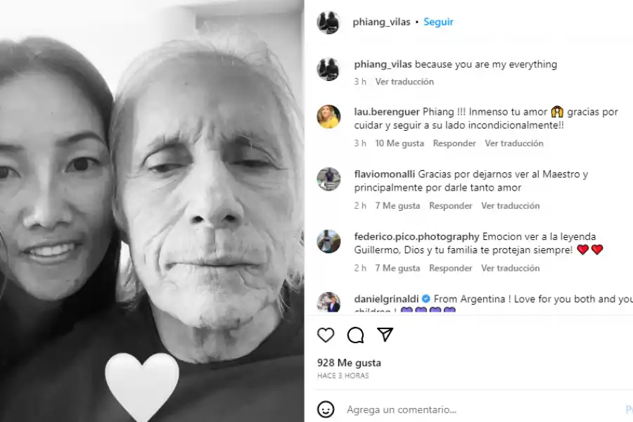 Guillermo Vilas junto a su esposa