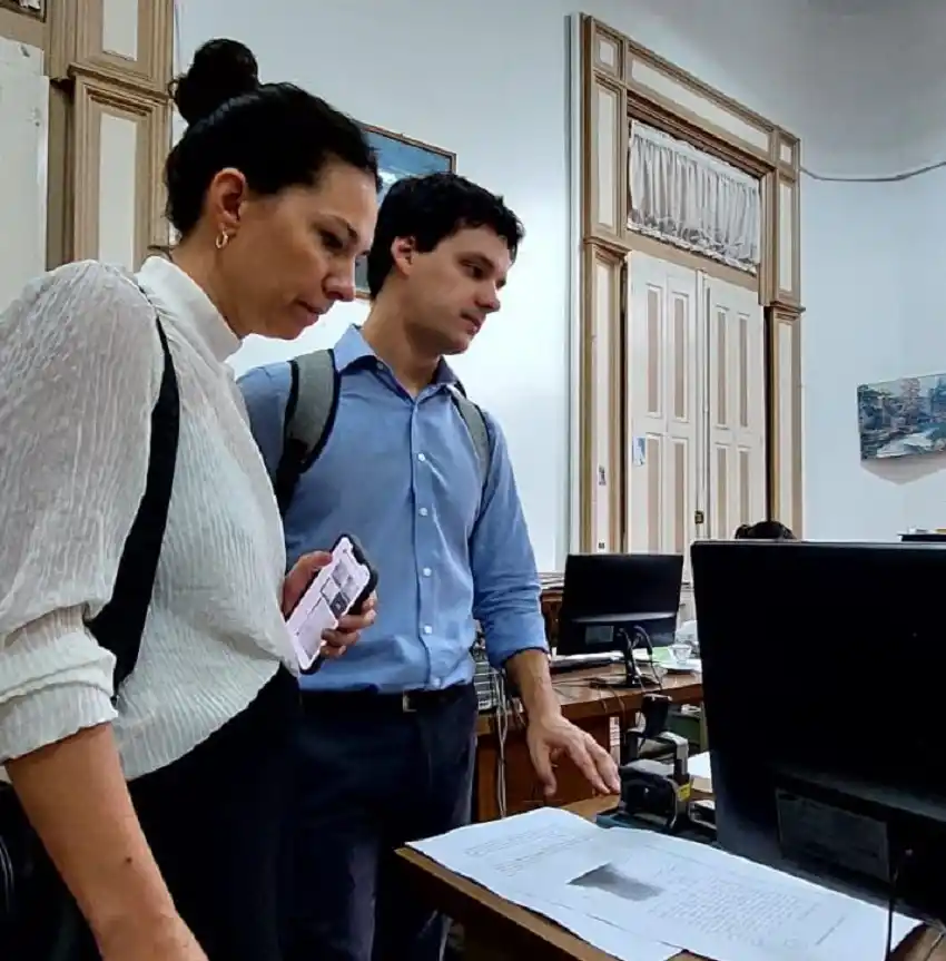 EN CASA DE GOBIERNO. Omodeo y López Guzmán, dirigentes de CREO.