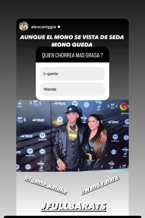 El feroz cruce entre Alexander Caniggia y L-Gante en redes sociales.