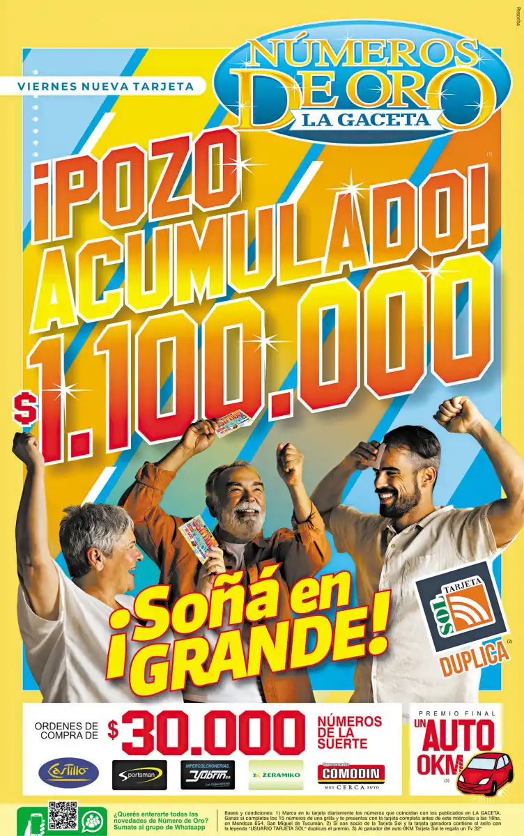 El pozo de los Números de Oro quedó vacante: acumula $ 1.100.000