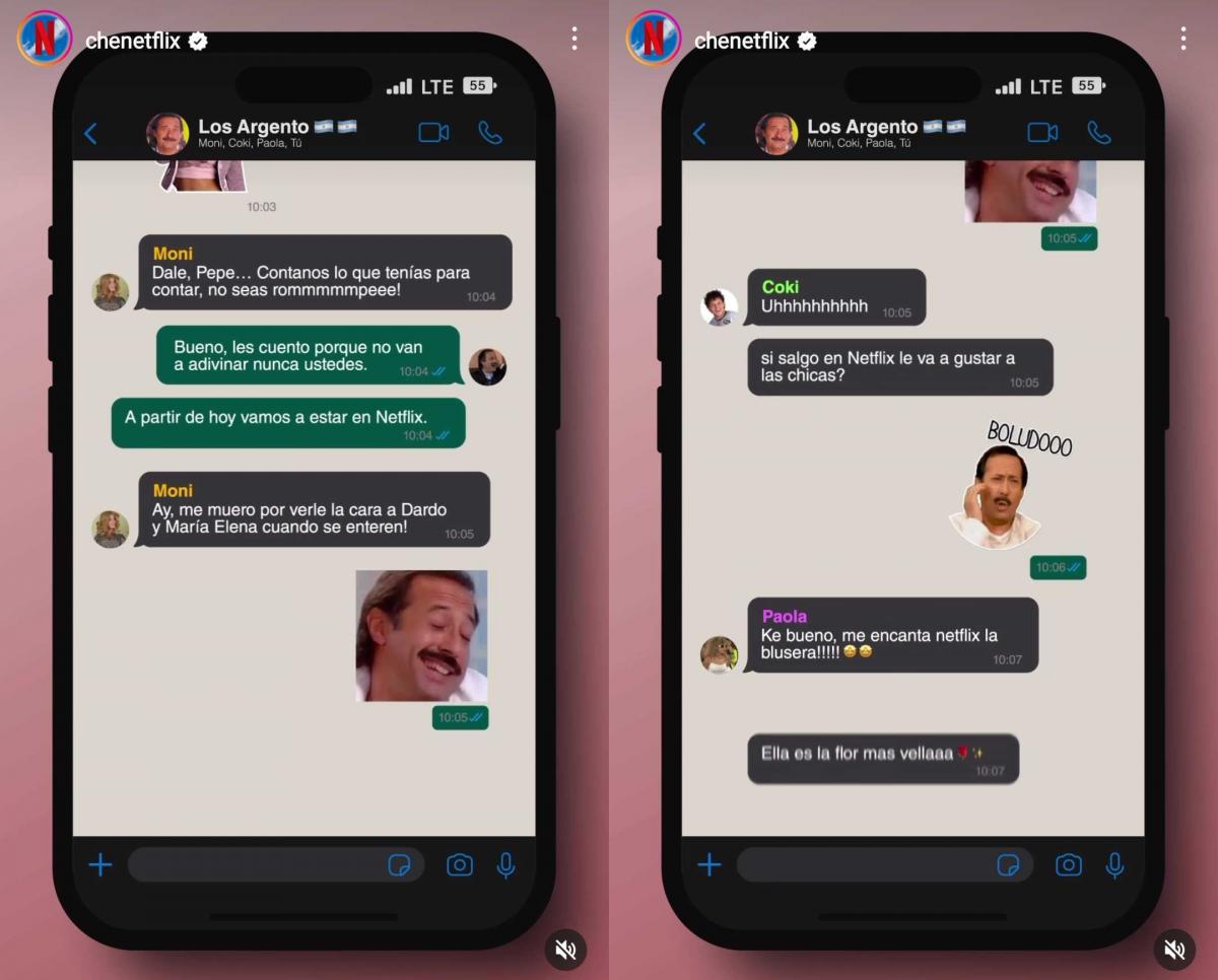 Casados con hijos: el grupo de WhatsApp de la familia Argento y una graciosa manera de anunciar su llegada a Netflix