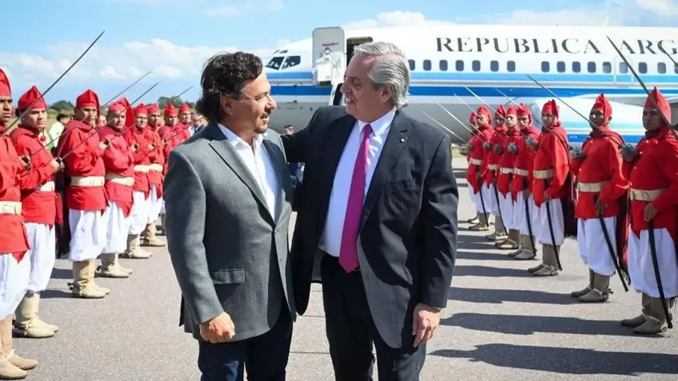 ALBERTO Y SÁENZ. Fue la segunda visita del Presidente a la provincia en el año, quien elogió al gobernador. 