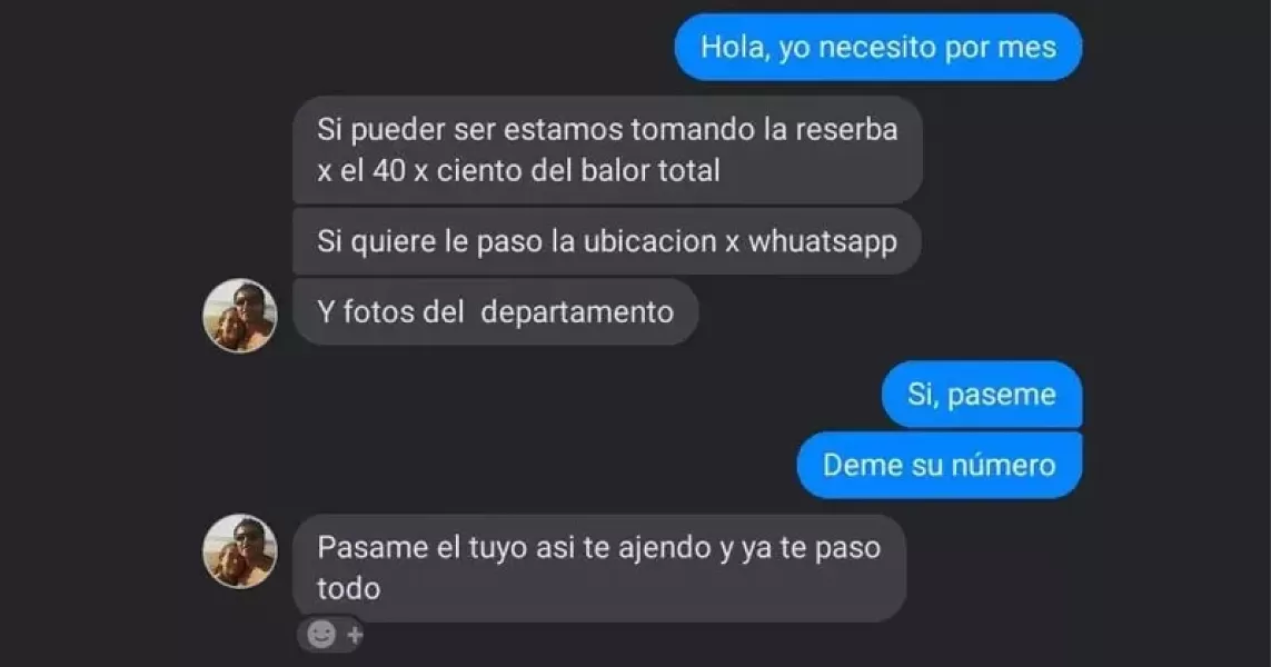 Los errores de ortografía son comunes en las estafas virtuales.