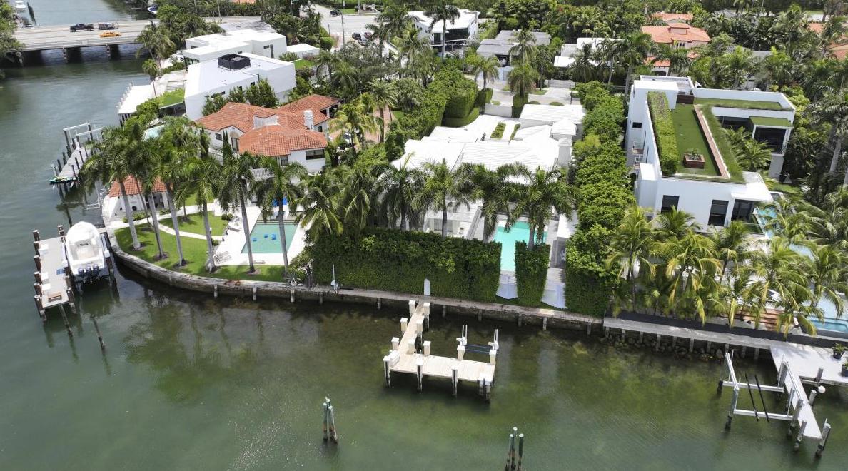 Vista área de la casa de Shakira en Miami
